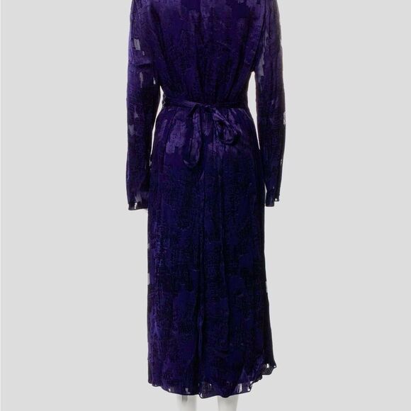 Diane von Furstenberg Purple Jacquard Wrap Dress M – Iconic DVF - Picture 6 of 10